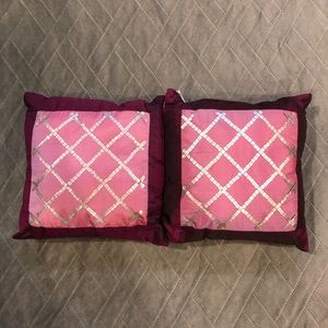 10x10 in. Mini Pillows Purple/Pink Decorative Design